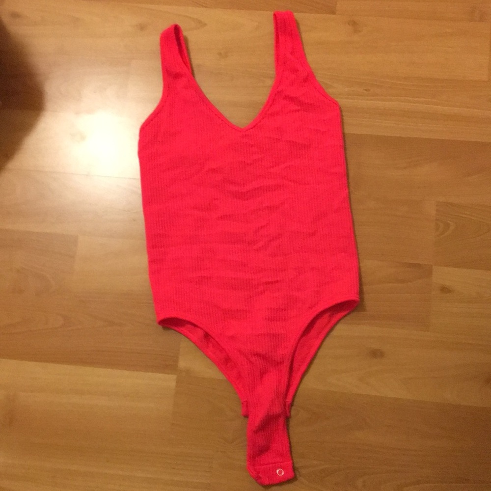 Bright,orangish,red and pink mixed leotard